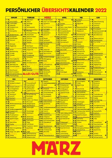 Plakat: Persönlicher Übersichtskalender