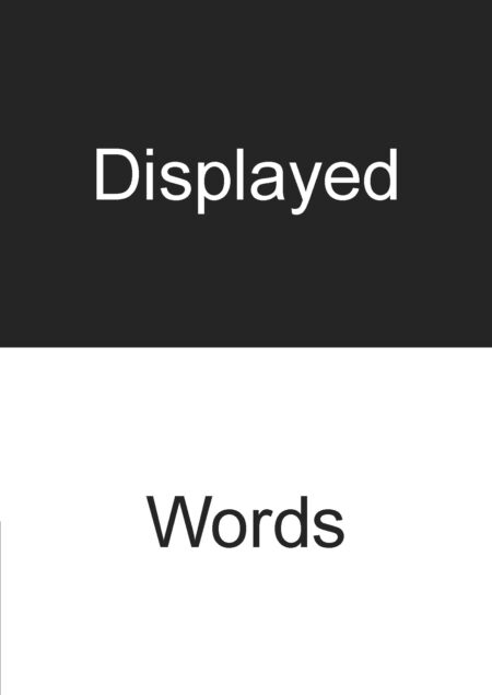 Cover Displayed Words