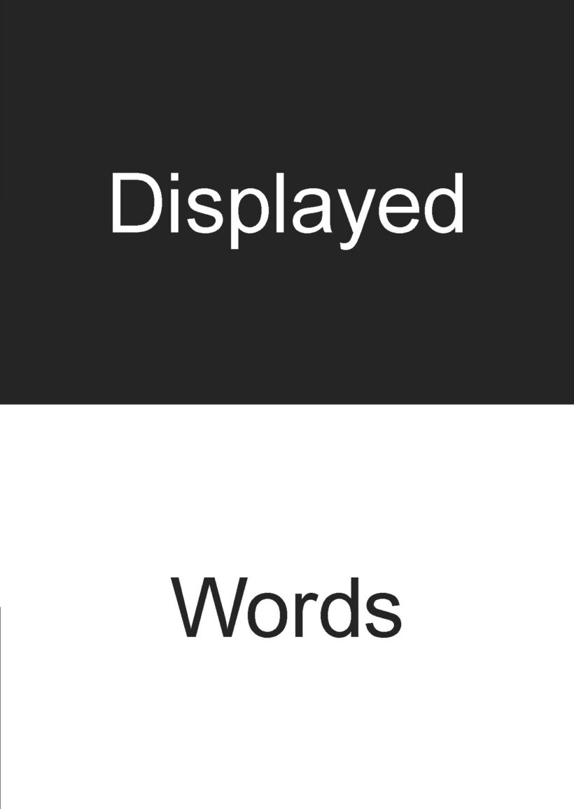 Cover Displayed Words
